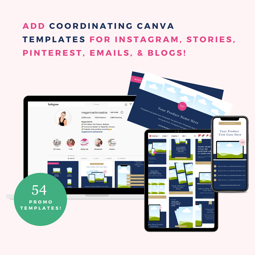 Add the full set of canva Product Promo Product Templates to your order
